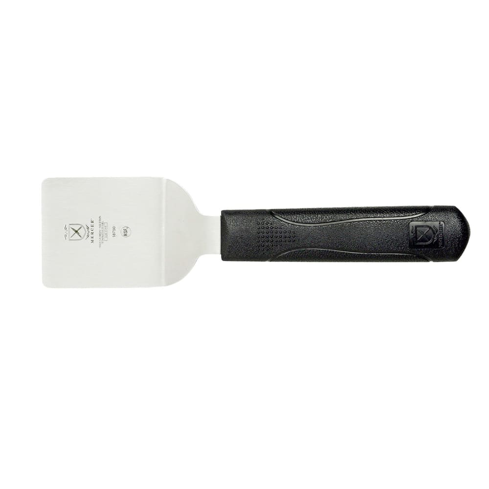 132-M18750 2 1/2" x 2 1/2" Turner w/ Black Polypropylene Handle, High Carbon Japanese S...