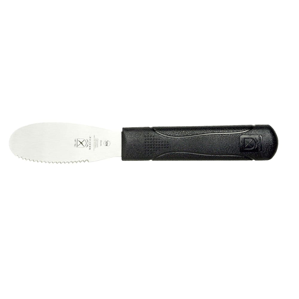 132-M18780 3 1/2" Sandwich Spreader w/ Black Polypropylene Handle, High Carbon Japanese Stee...