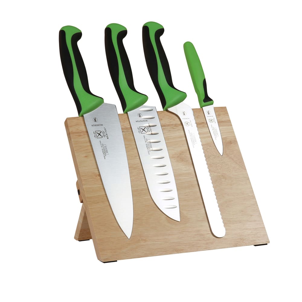 132-M21980GR 5 Piece Knife Set w/ Rubberwood Magnetic Board