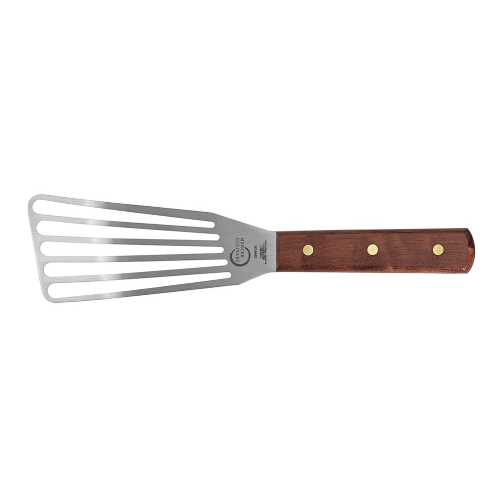 132-M18483 6" Slotted Fish Turner w/ Rosewood Handle, Stainless Steel