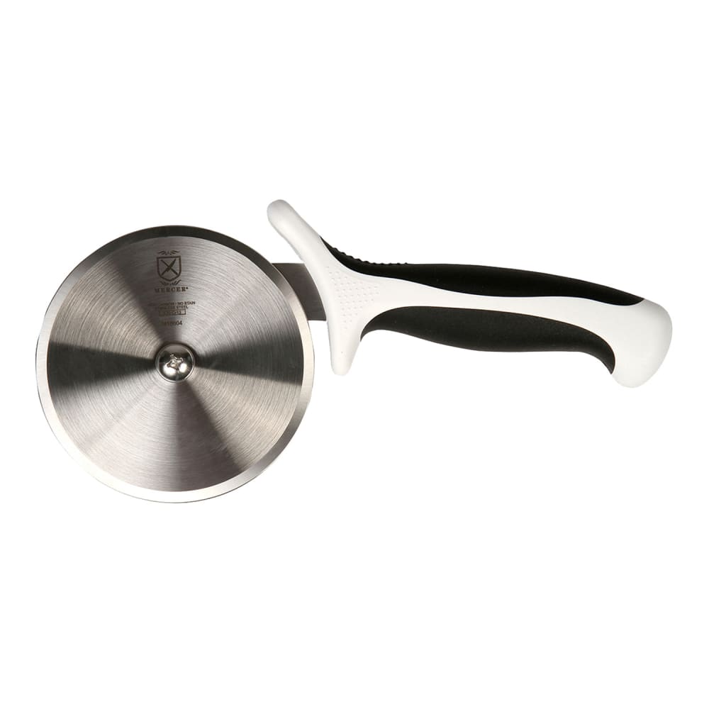 132-M18604WH 4" Pizza Cutter w/ White Santoprene®/Polypropylene Handle, High Carbon Japanese...