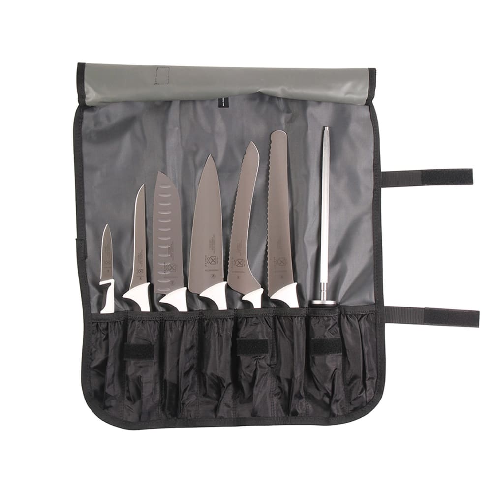 132-M21821WH 8 Piece Knife Set w/ Detachable & Adjustable Strap Pocket Roll