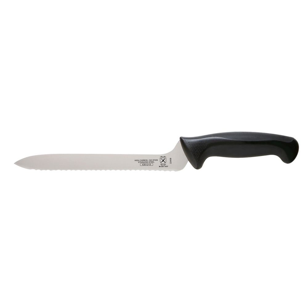 132-M22408 8" Bread Knife w/ Black Santoprene®/Polypropylene Handle, High Carbon Japanese St...