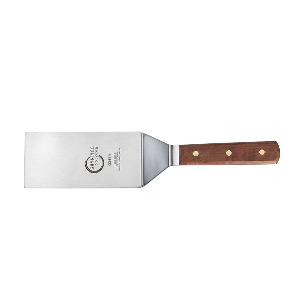 132-M18420 6" x 3" Turner w/ Rosewood Handle, Stainless Steel