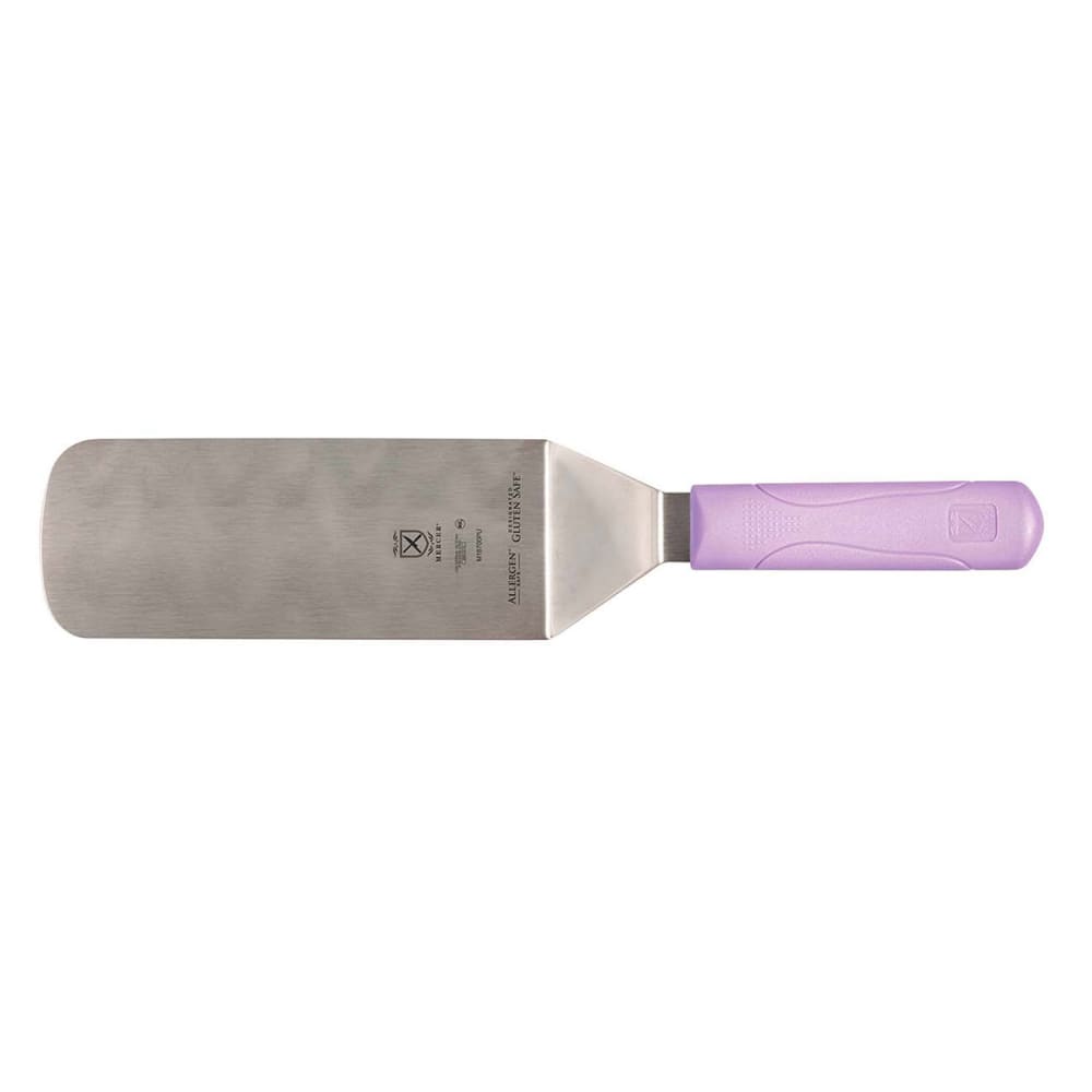 132-M18700PU 8" x 3" Turner w/ Purple Polypropylene Handle, High Carbon Japanese Steel