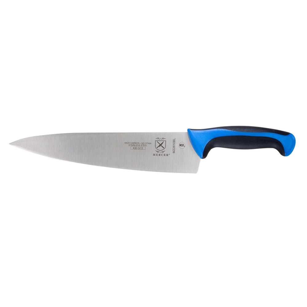 132-M22610BL 10" Chef's Knife w/ Blue Santoprene®/Polypropylene Handle, High Carbon Jap...