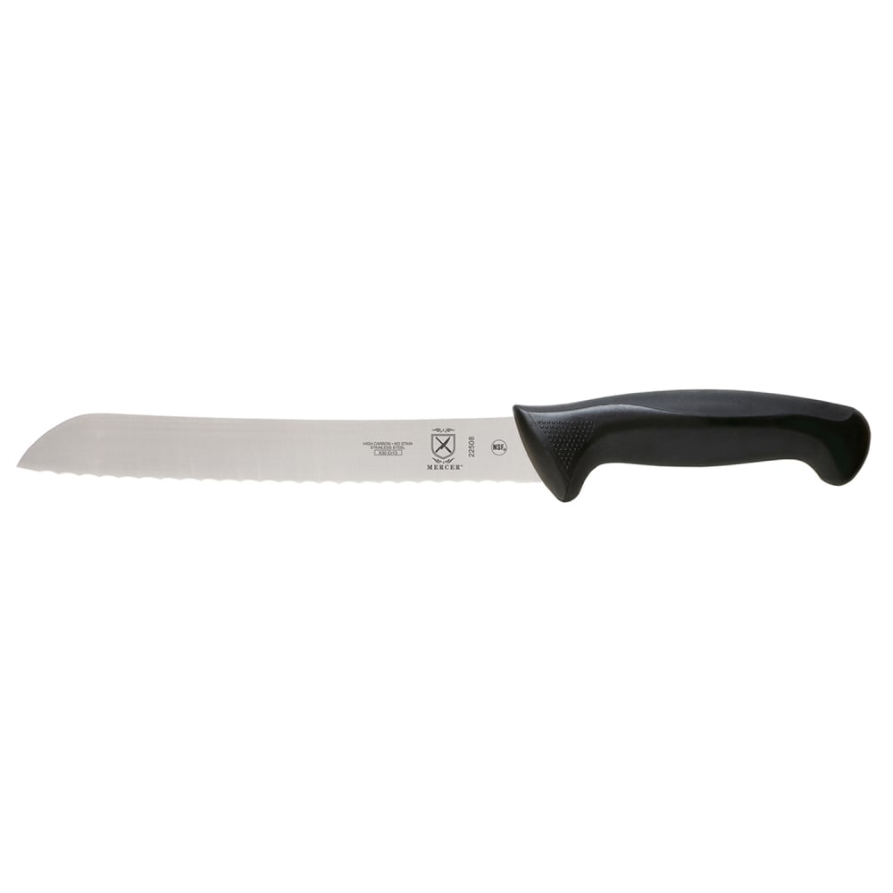132-M22508 8" Bread Knife w/ Black Santoprene®/Polypropylene Handle, High Carbon Japanese St...