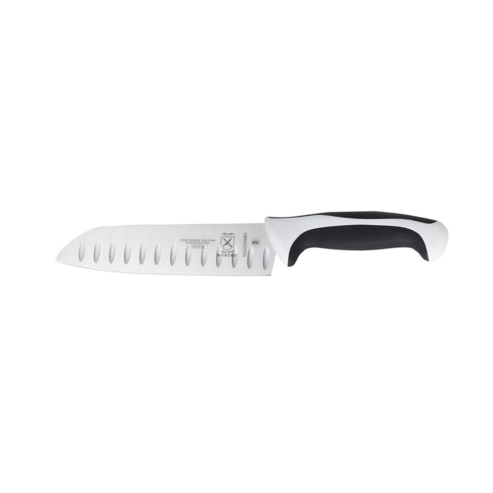 132-M22707WBH 7" Santoku Knife w/ High Carbon Japanese Steel Blade & White Santoprene®/P...