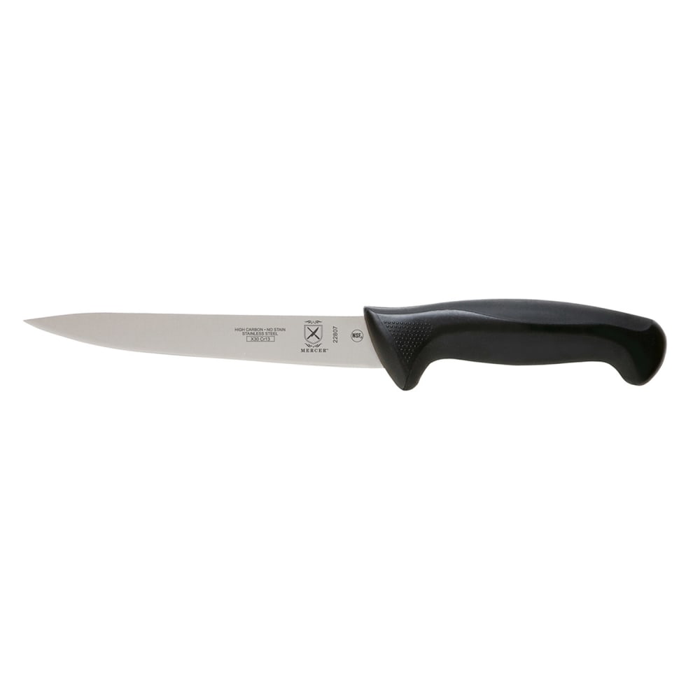 132-M22807 7" Fillet Knife w/ Black Santoprene®/Polypropylene Handle, High Carbon Japanese S...