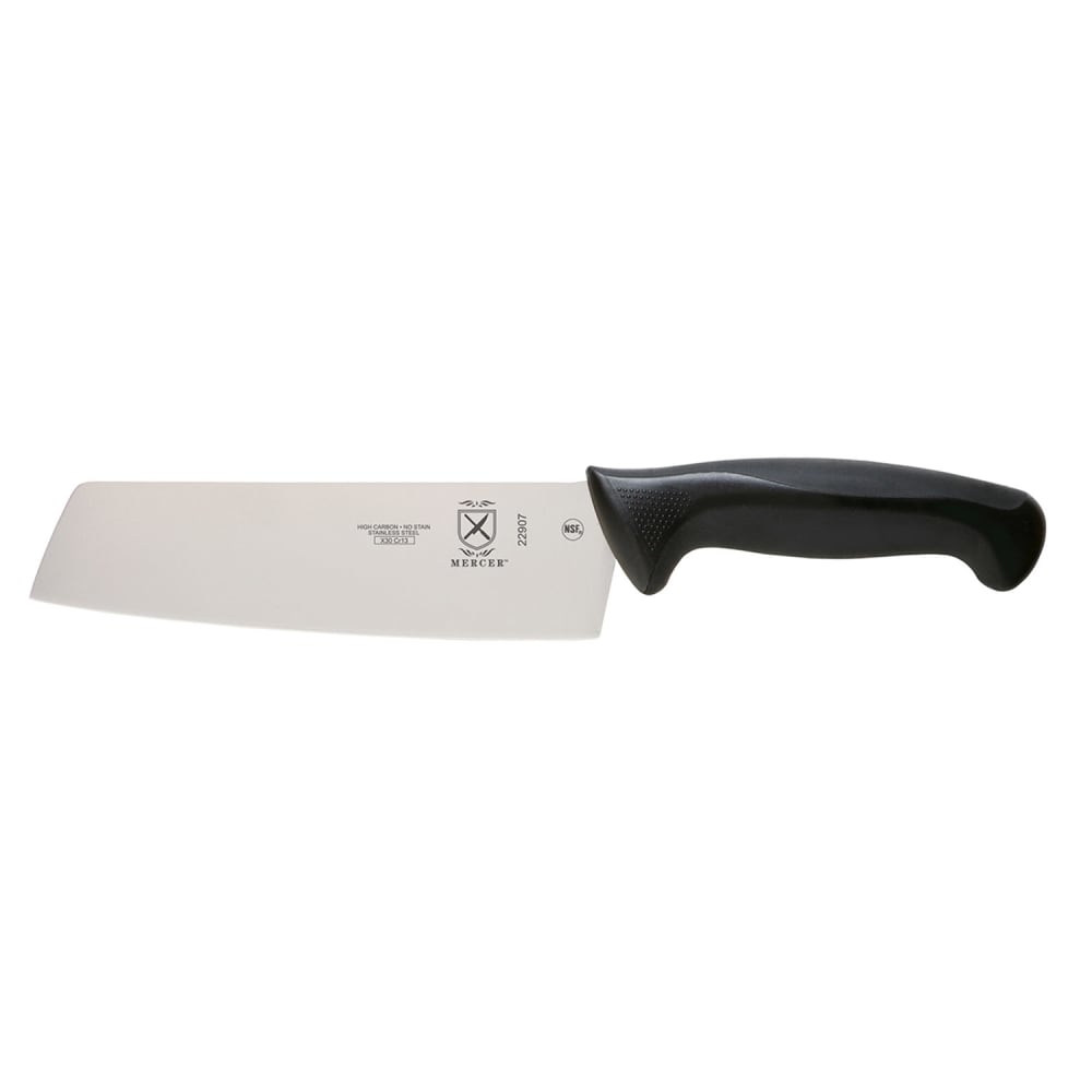 132-M22907 7" Nakiri Vegetable Knife w/ Black Santoprene®/Polypropylene Handle, High Carbon...