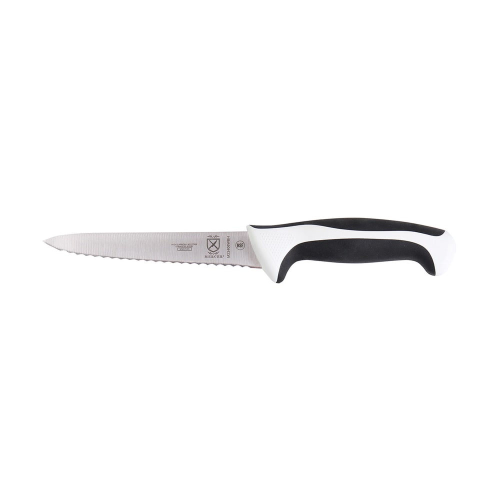 132-M23406WBH 6" Utility Knife w/ White Santoprene®/Polypropylene Handle, High Carbon Japane...