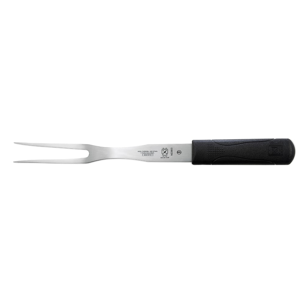 132-M23800 8" Carving Fork w/ Black Polypropylene Handle, High Carbon Japanese Steel