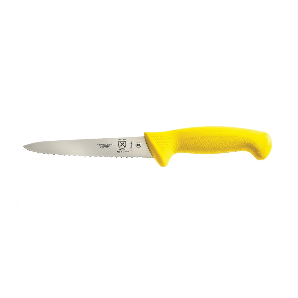 132-M23406YL 6" Utility Knife w/ Yellow Santoprene®/Polypropylene Handle, High Carbon Japane...