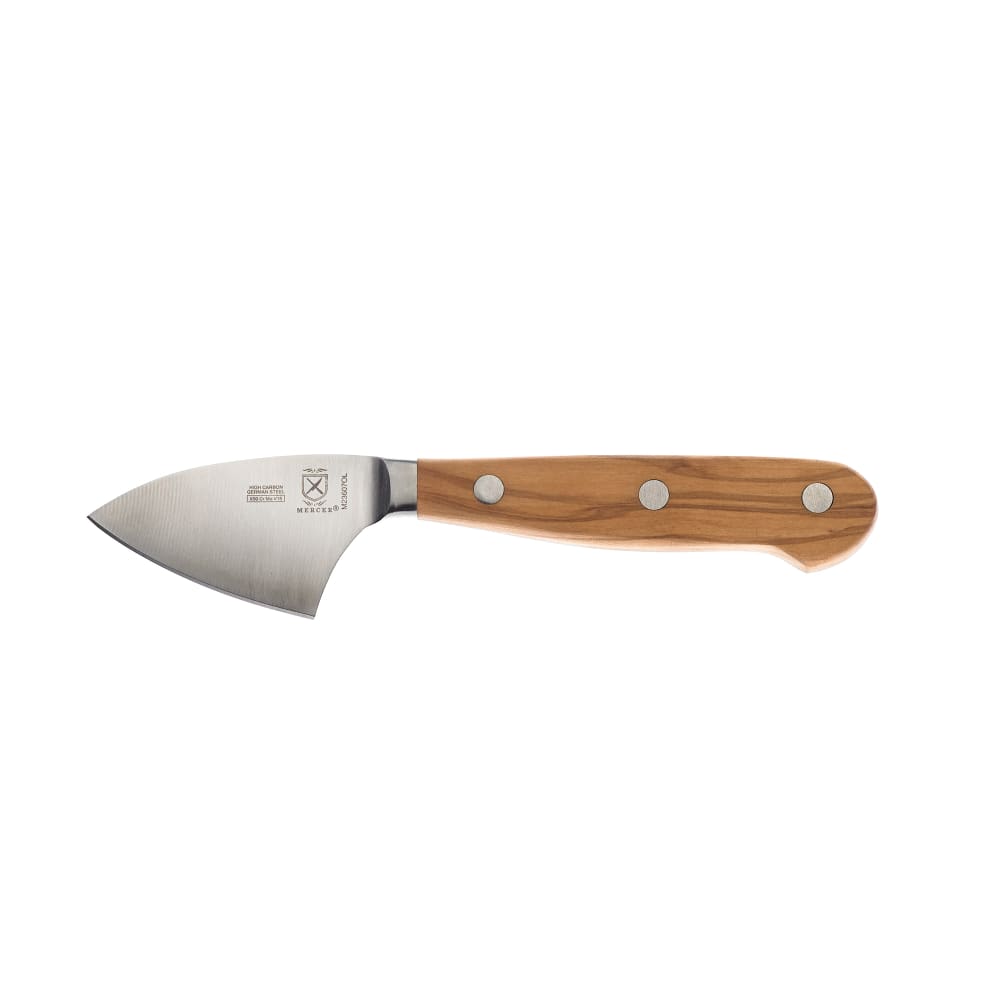 132-M23607OL 2 3/4" Parmesan Cheese Knife w/ Olive Wood Handle, High Carbon German Steel