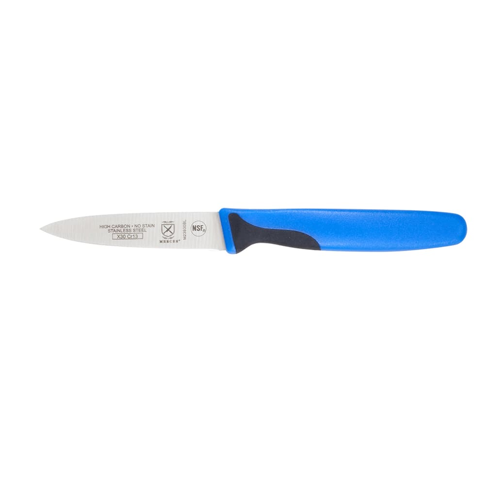 132-M23930BL 3" Paring Knife w/ Blue Santoprene®/Polypropylene Handle, High Carbon Japanese...