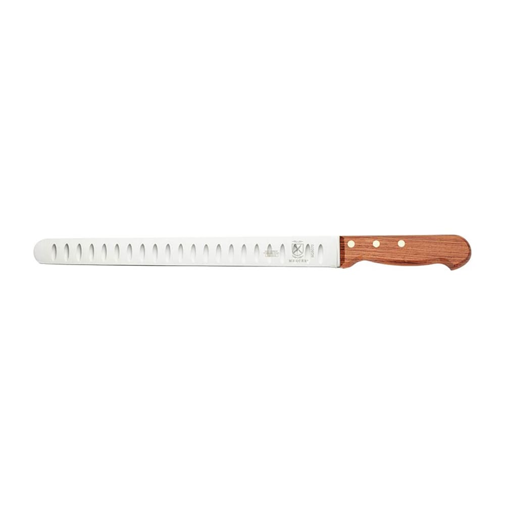 132-M26070 12" Granton Slicer Knife w/ Rosewood Handle, High Carbon Japanese Steel