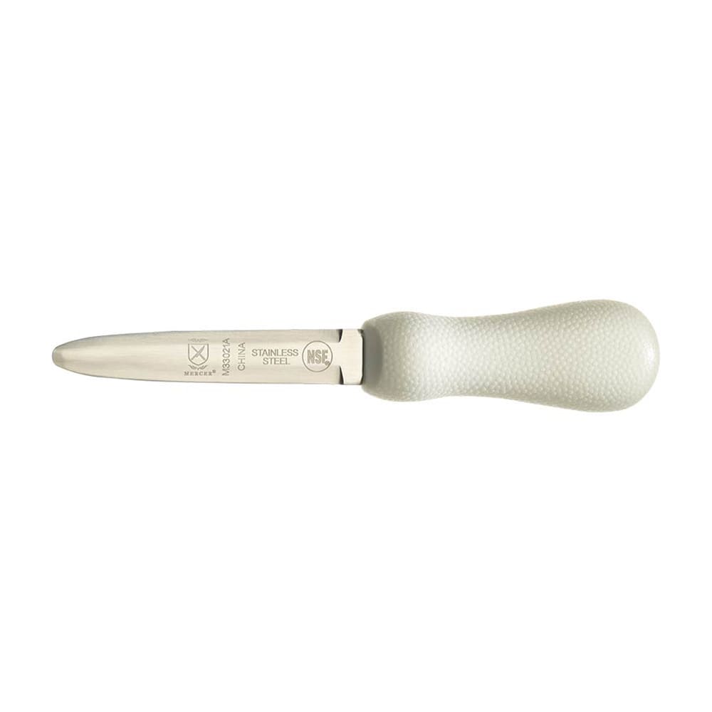132-M33021A 4" Oyster Knife w/ White Polypropylene Handle, High Carbon Japanese Steel