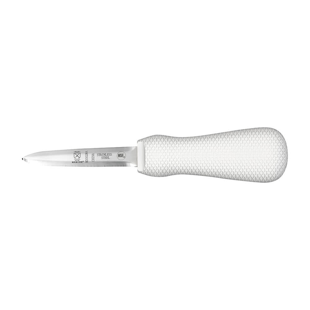 132-M33028A 3" Oyster Knife w/ White Polypropylene Handle, High Carbon Japanese Steel