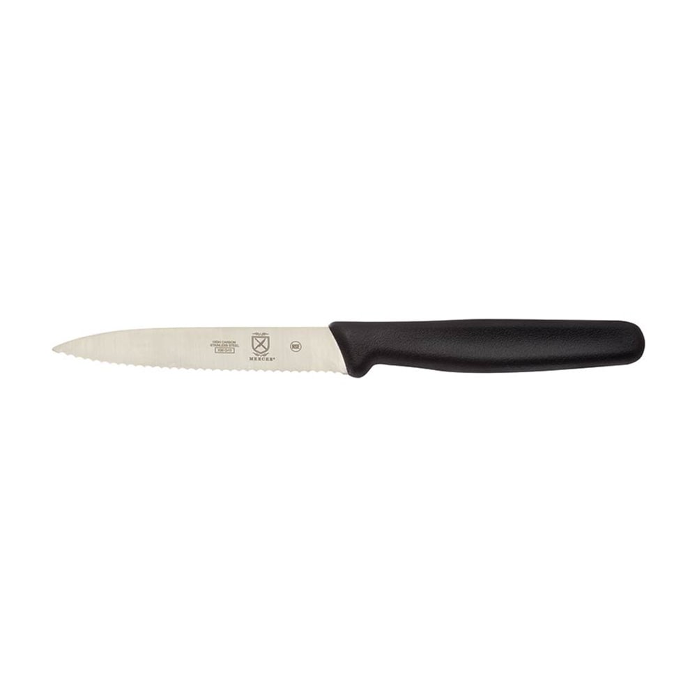 132-M33931B 4" Bar Knife w/ Black Polypropylene Handle, High Carbon Japanese Steel