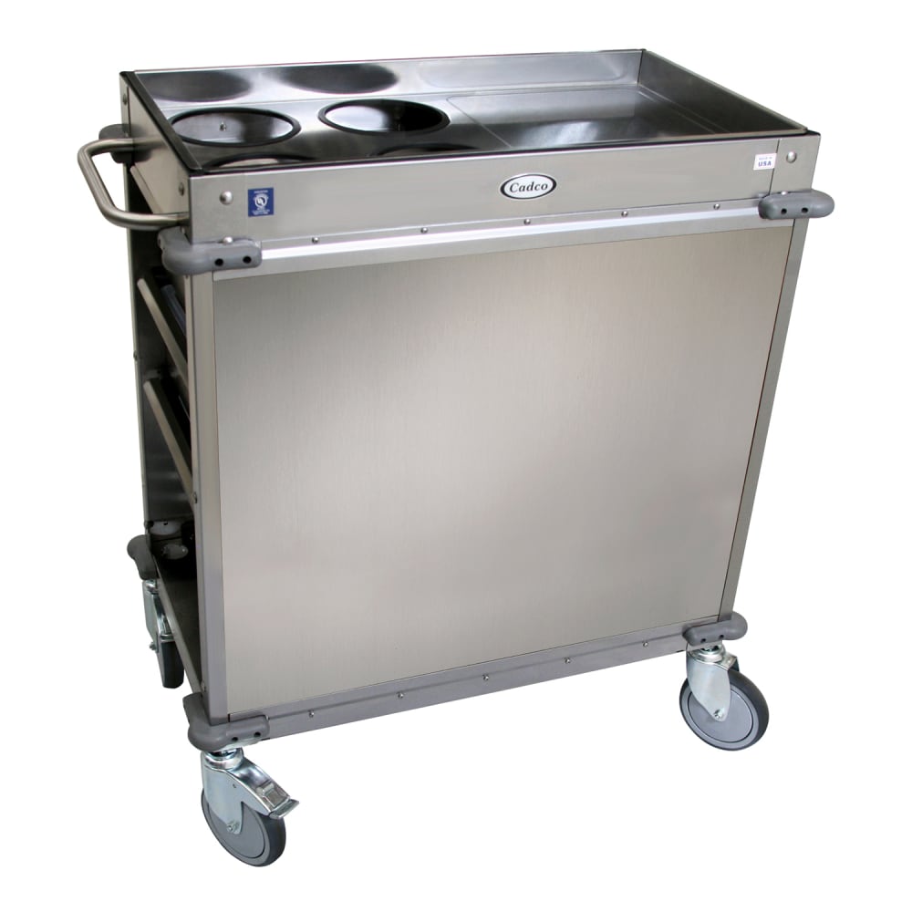 516-BC2 Mobile Beverage Service Cart w/ (2) Shelves & (2) Drawers - Stainless Steel