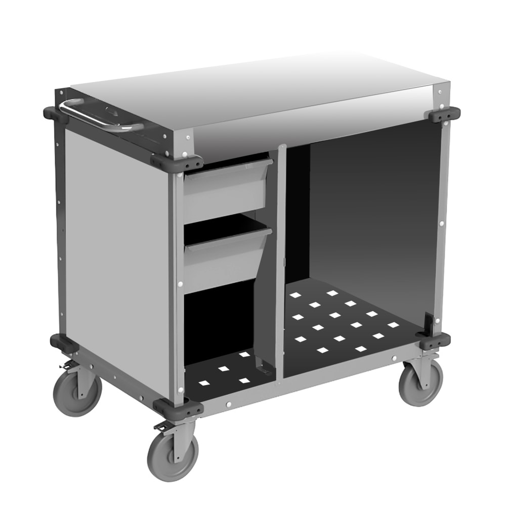 516-CBCSDCX 40 1/2" Mobile Demo/Sampling Cart w/ (2) Drawers - Stainless Steel, 120v