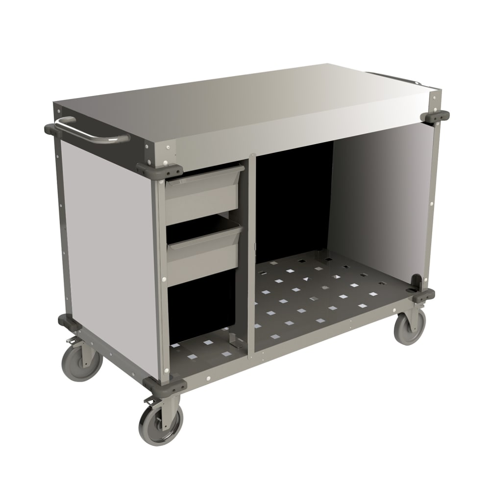 516-CBCPHRX 52 1/2" Mobile Demo/Sampling Cart w/ (2) Drawers - Stainless Steel, 120v