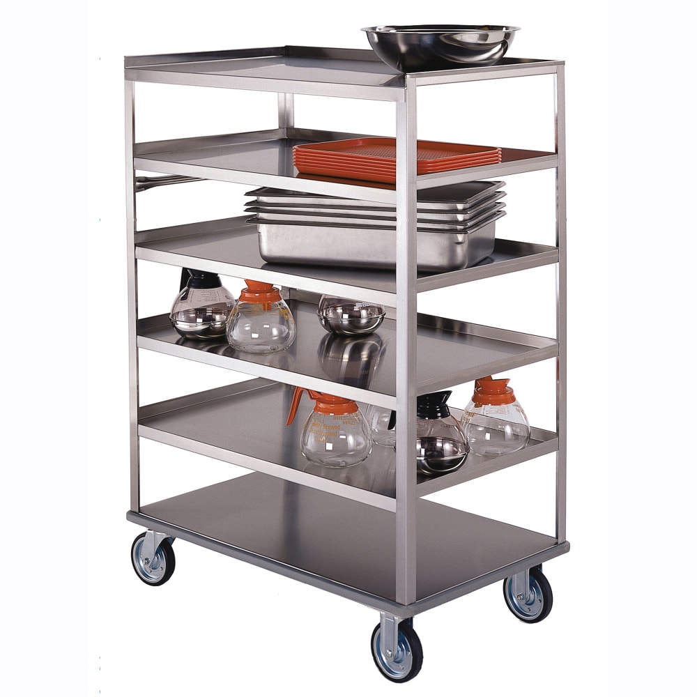 121-448 Queen Mary Cart - 6 Levels, 500 lb. Capacity, Stainless, Raised Edges