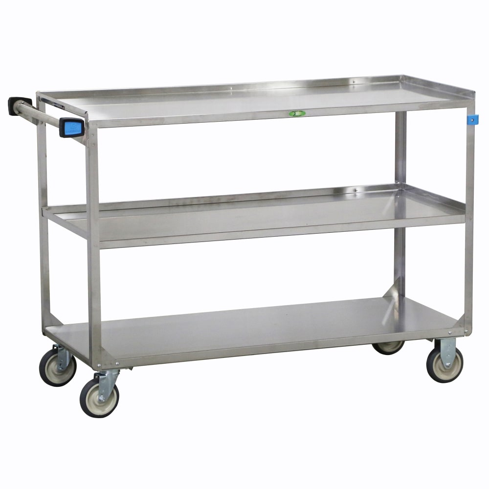 121-459 2 Level Stainless Utility Cart w/ 500 lb Capacity, Raised Ledges