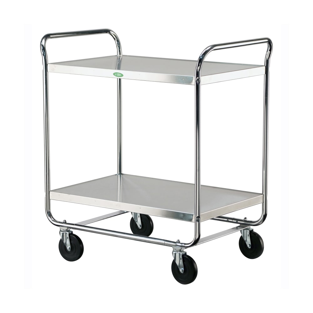 121-492 2 Level Stainless Utility Cart w/ 500 lb Capacity, Flat Ledges