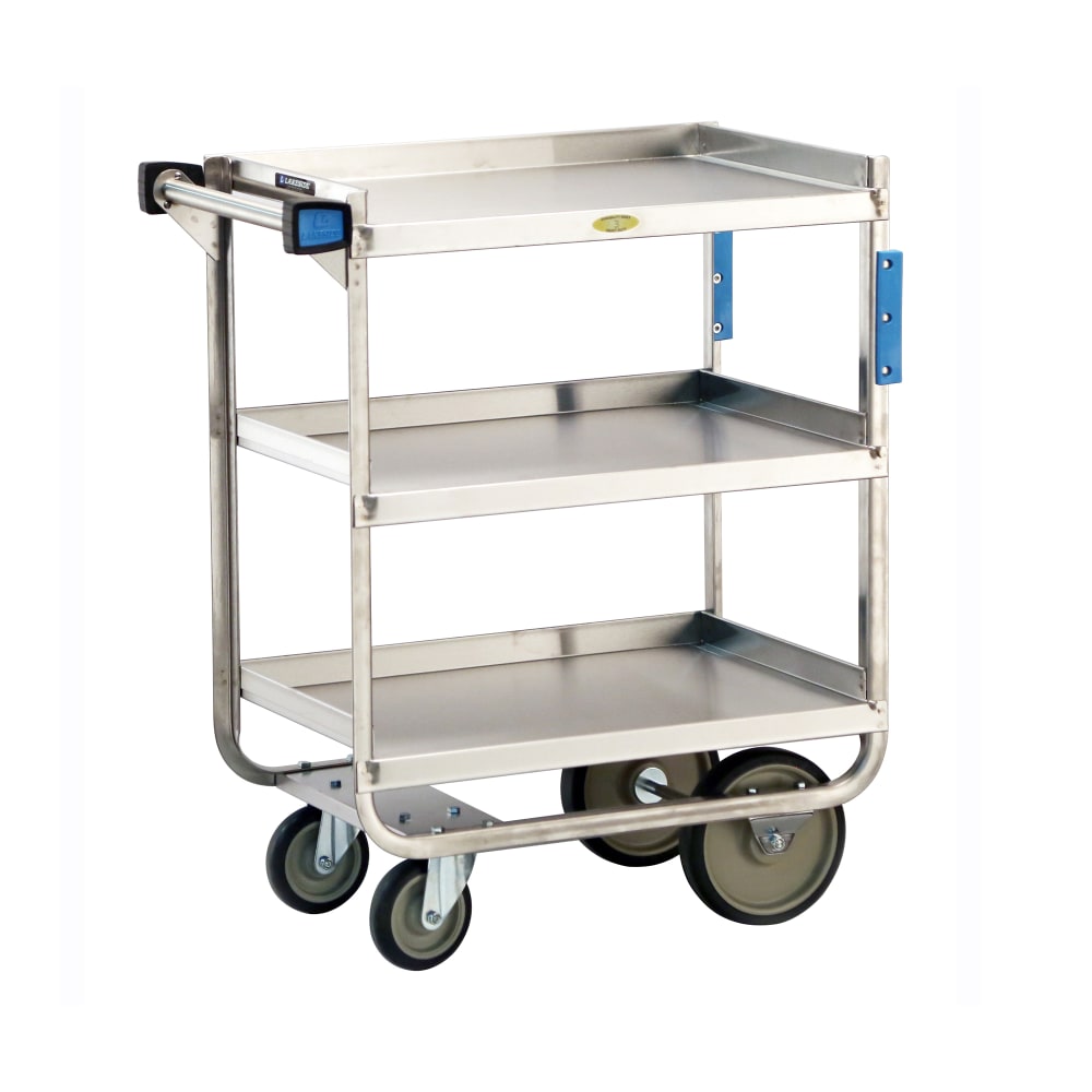 121-711 3 Level Stainless Utility Cart w/ 700 lb Capacity, Raised Ledges