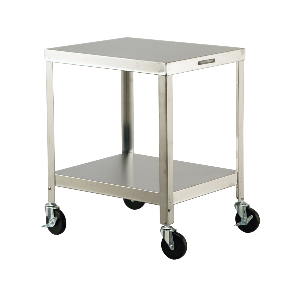 121-716 21 1/4" Mixer Table w/ All Stainless Undershelf Base, Mobile, 25 1/4"D