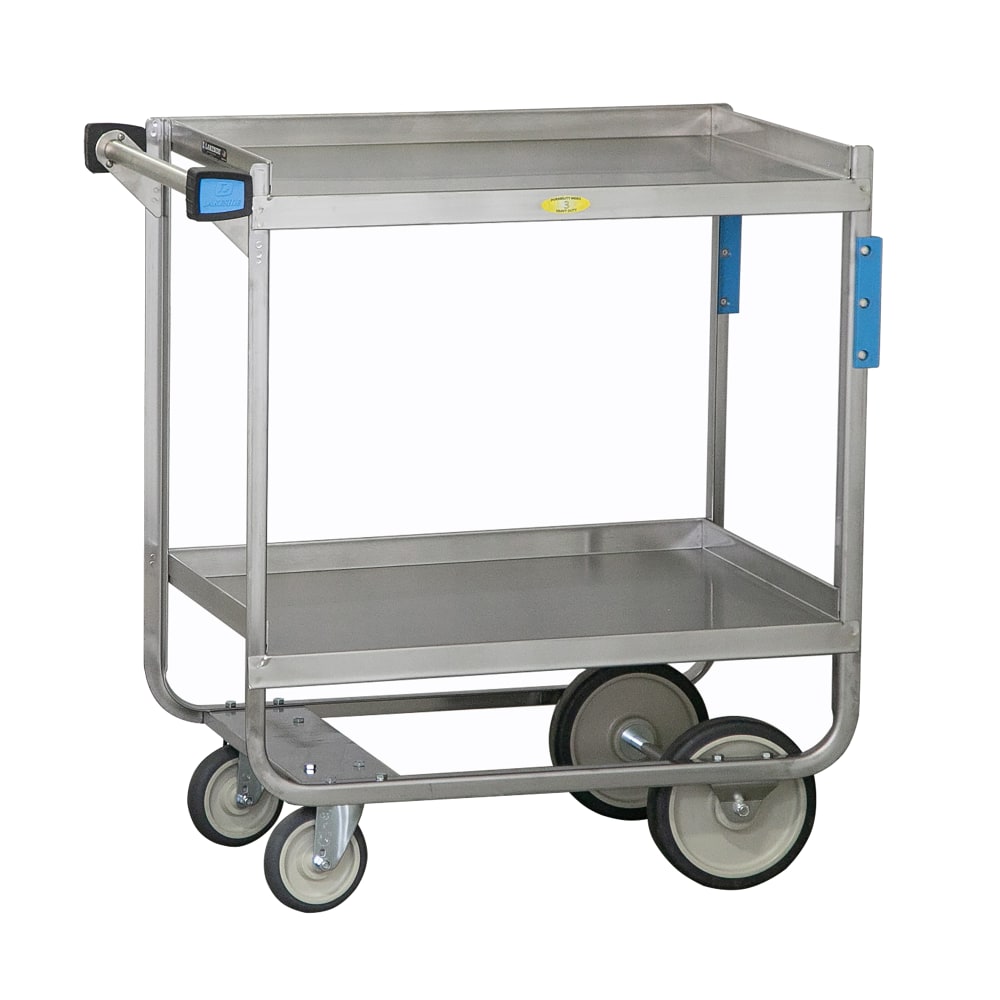 121-721 2 Level Stainless Utility Cart w/ 700 lb Capacity, Raised Ledges