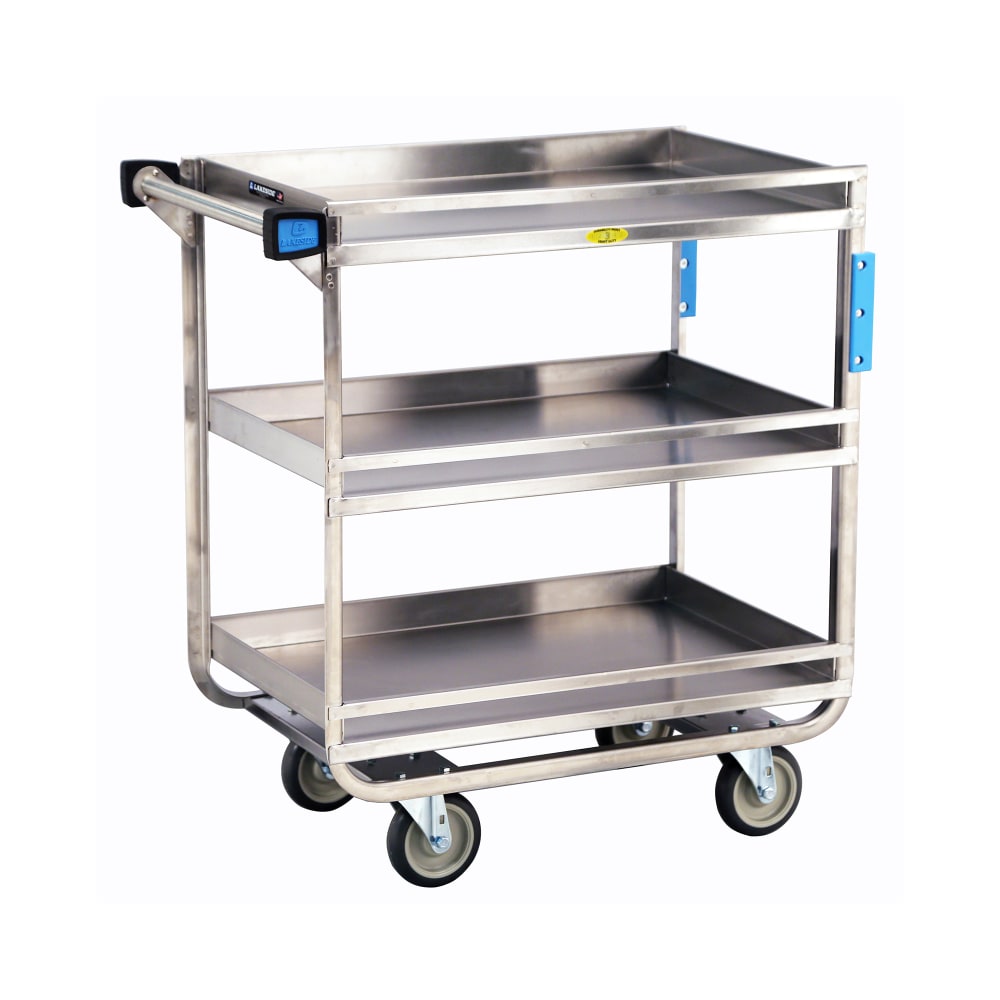 121-726 3 Level Stainless Utility Cart w/ 700 lb Capacity, Raised Ledges