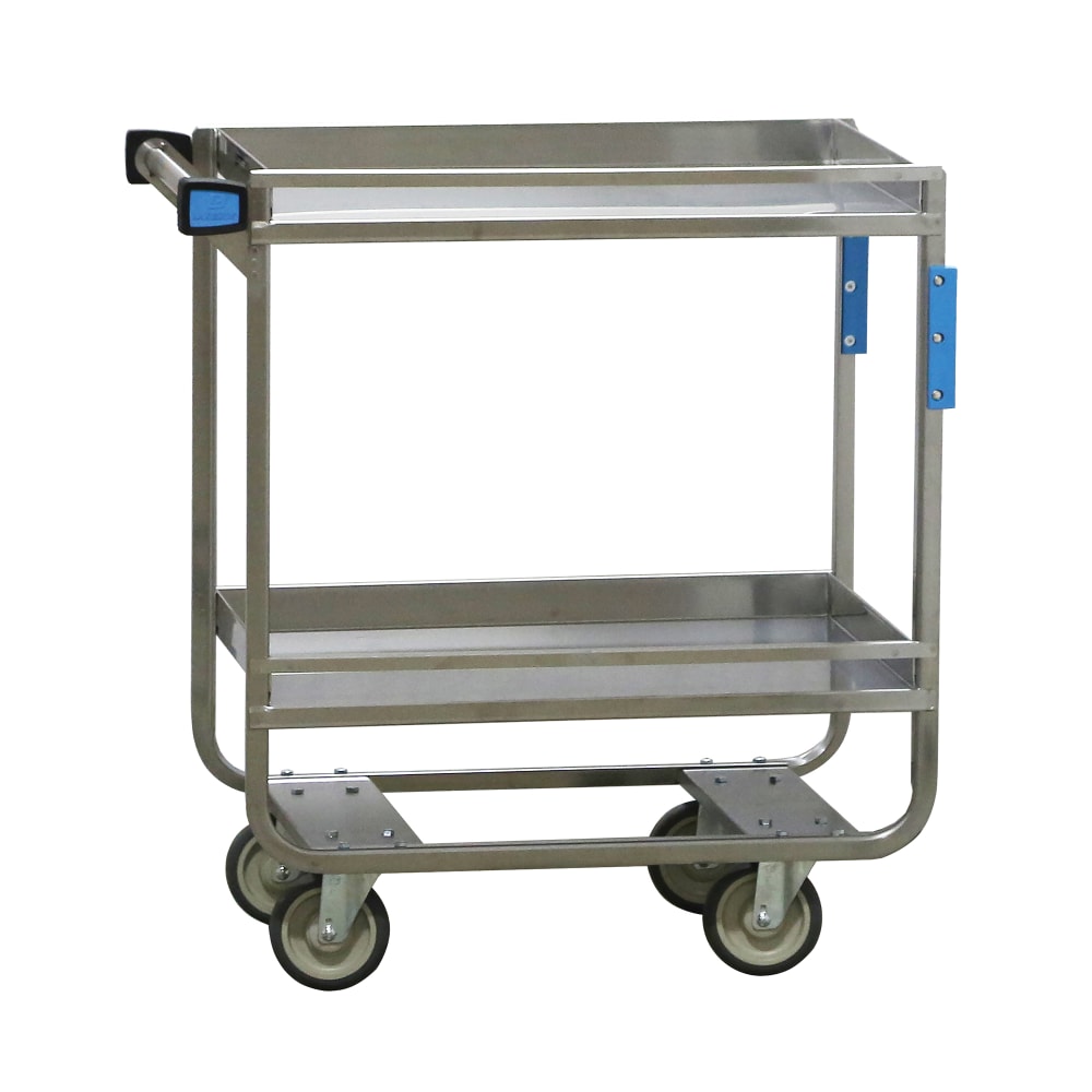 121-725 2 Level Stainless Utility Cart w/ 700 lb Capacity, Raised Ledges