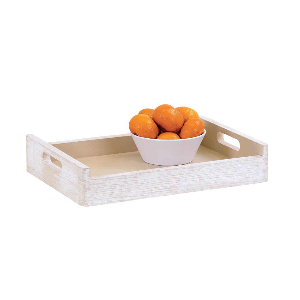 151-224541014113 Rectangular Accent Tray - 17 1/4" x 12 1/2" x 3 1/4"H, Pine Wood,...