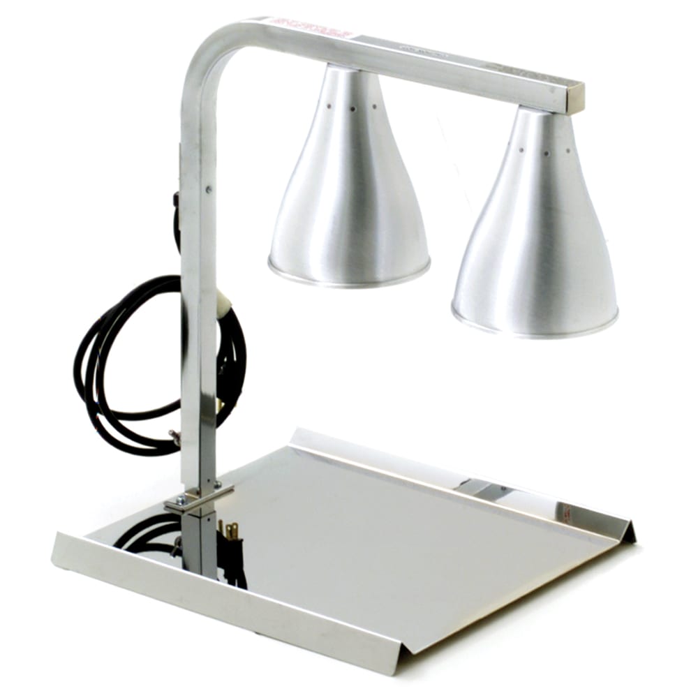 241-BW2120 14 3/4" Countertop Heat Lamp w/ Adjustable Arm -  2 Bulb, Built In Toggle Switch,...