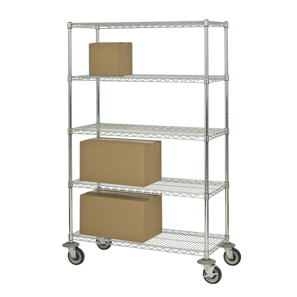 268-FMK1836695CH 36" NSF 5-Tier Chromate Wire Shelf Kit - Mobile, 18"W, 69"H