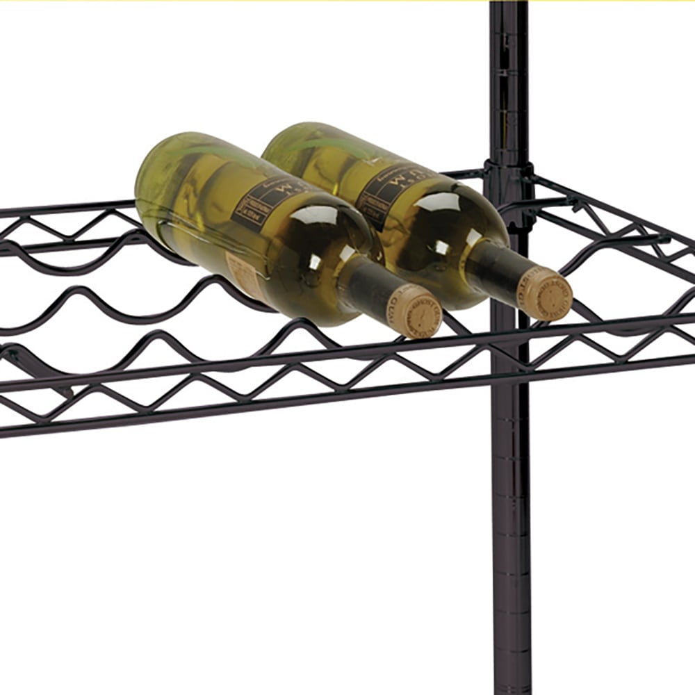 268-FFWS1436BK Commercial Wine Shelf w/ (9) Bottle Capacity, Black Epoxy