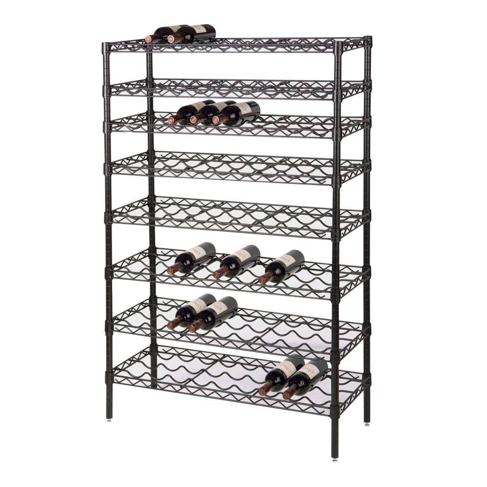 268-FWSK3674BK Black Epoxy Wine Shelving Rack, Holds 108-Bottles