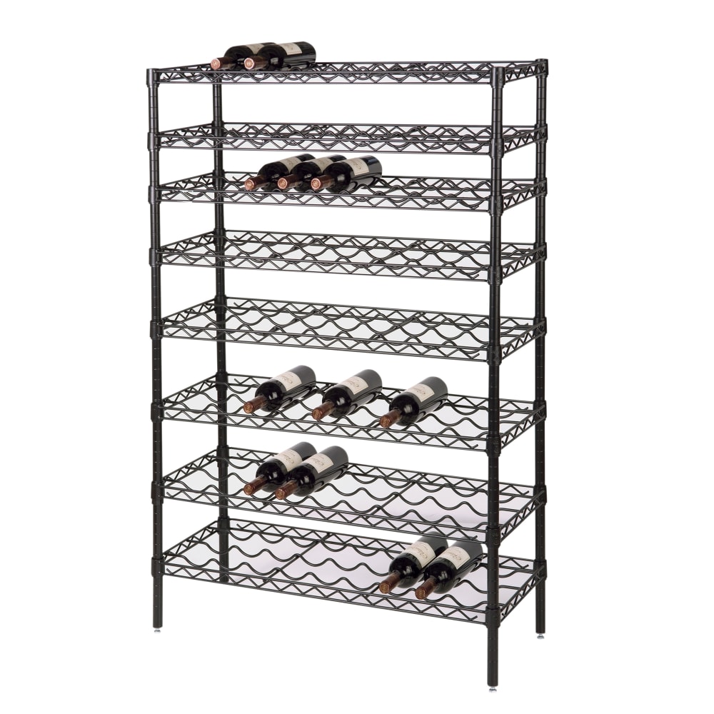 268-FWSK4854BK Black Epoxy Wine Shelving Rack, Holds 96-Bottles