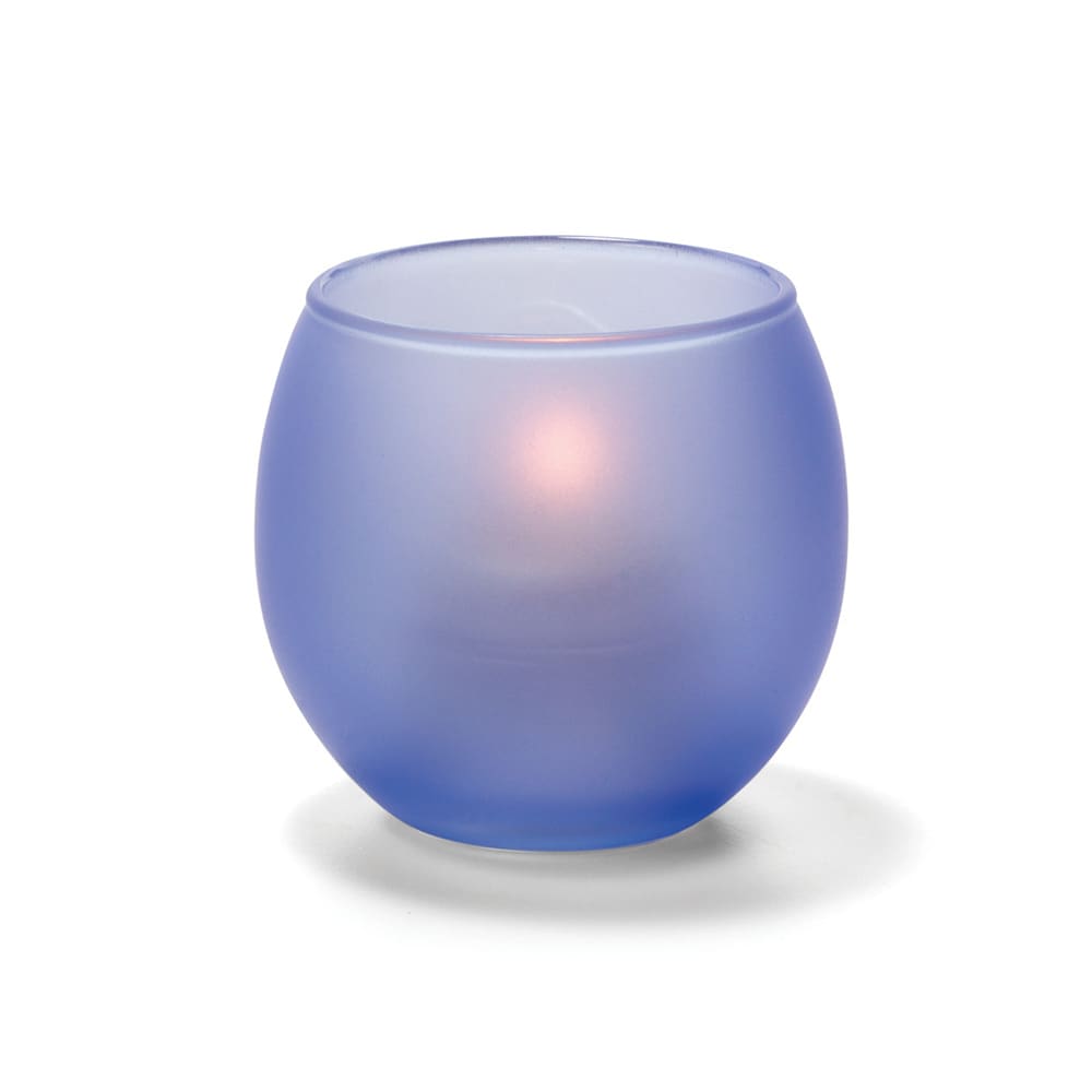 461-5119SDB Tealight Lamp w/ Bubble Style, 2 19/30 x 2 3/8", Glass, Satin Dark Blue
