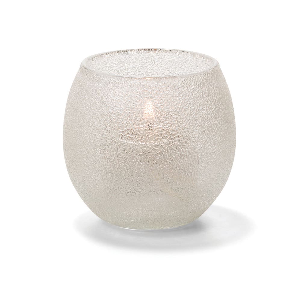461-5119CI Tealight Lamp w/ Bubble Style, 2 19/30 x 2 3/8", Glass, Clear Ice