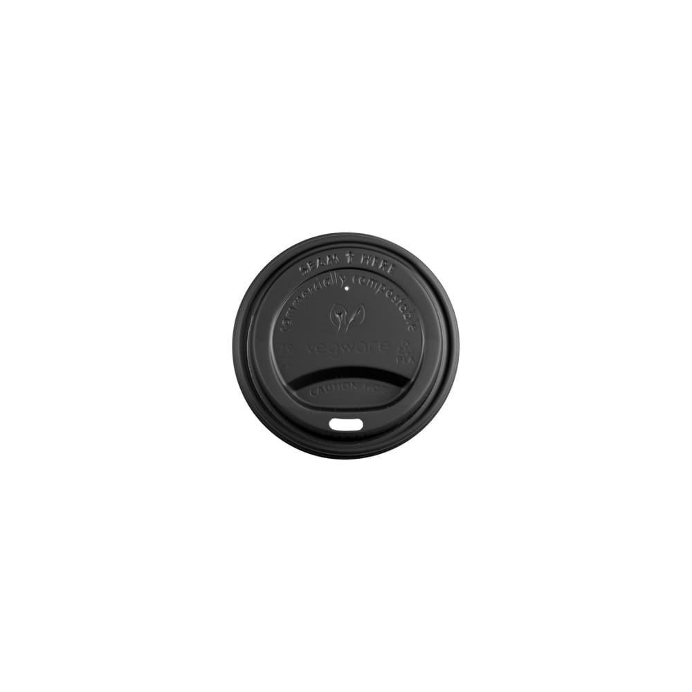 690-VLID79SB Flat Lid for 79 Series Hot Cups - PLA, Black