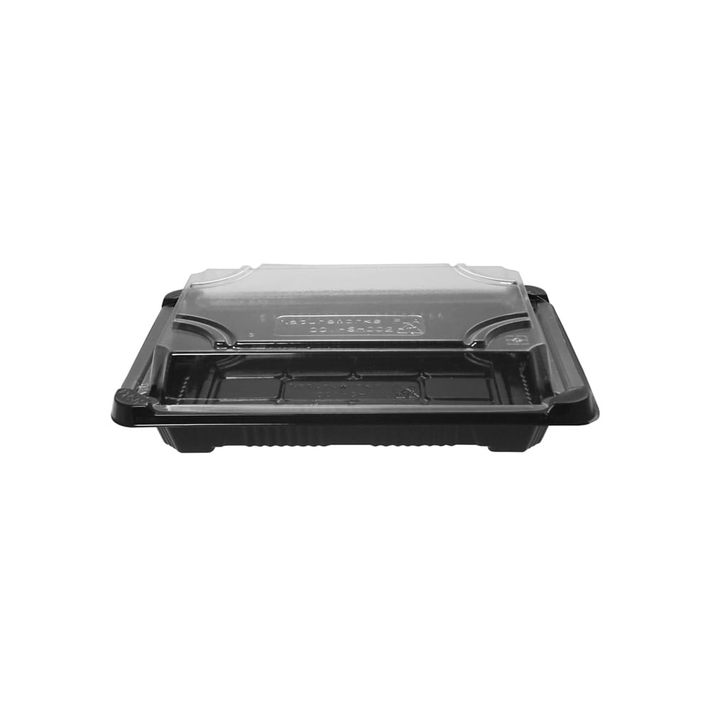 690-VSU02 Sushi Container - 7" x 5", PLA, Black