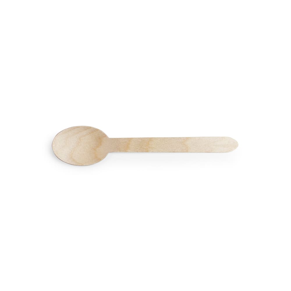 690-VTSP6 6" Disposable Spoon - Birch Wood