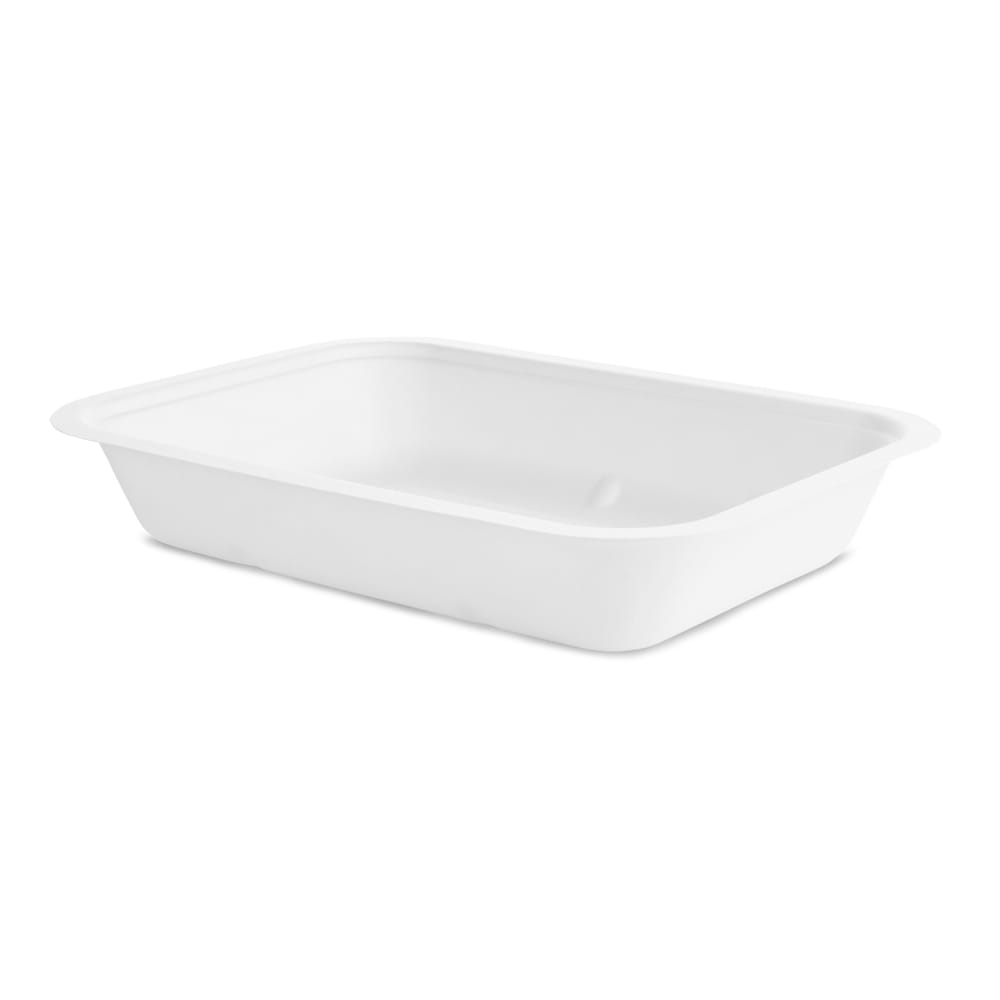 690-V5GB42 42 oz Rectangular Food Container - Molded Fiber, White