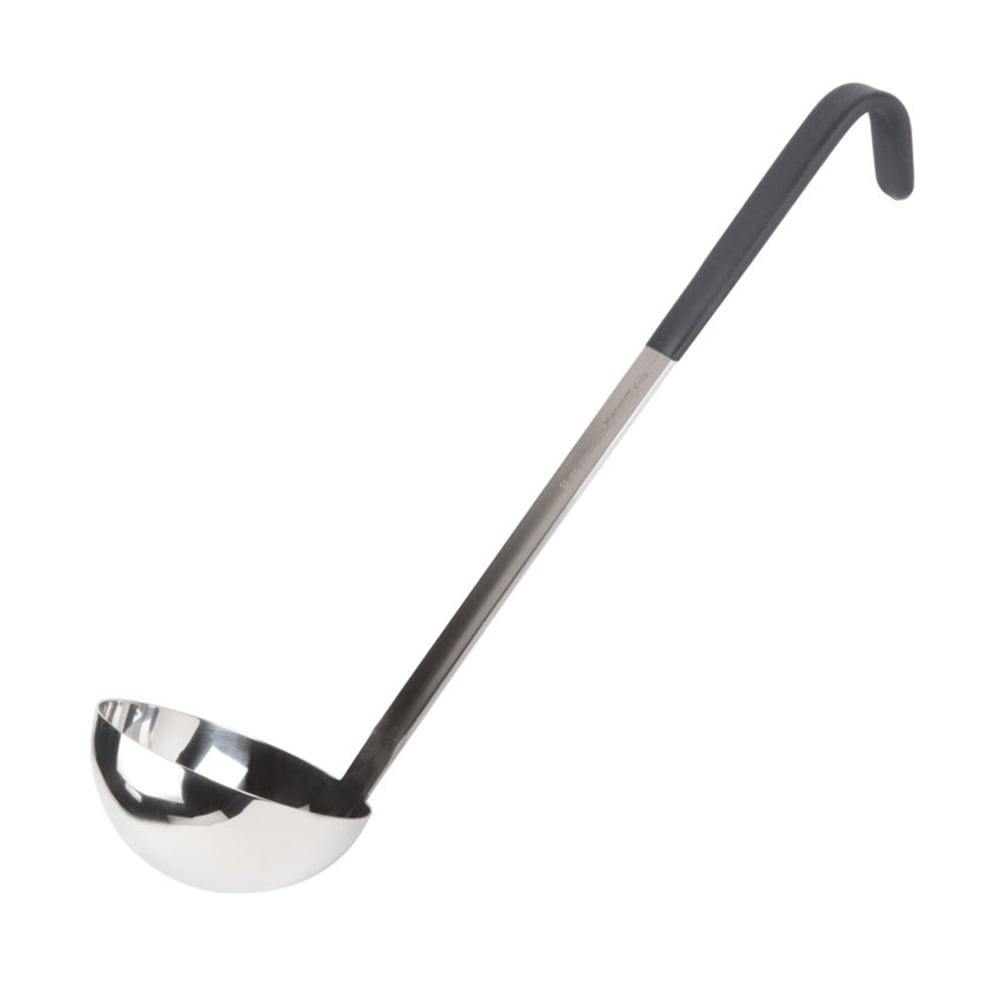 175-4980820 8 oz Jacob's Pride® Collection Ladle - Stainless Steel, Black Kool-Touch® Handle