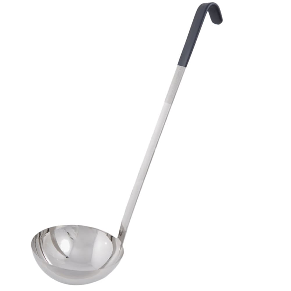 175-4982420 24 oz Jacob's Pride® Collection Ladle - Stainless Steel, Black Kool-Touch® Handl...