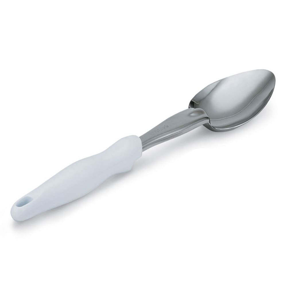 175-6414015 14" Heavy-Duty 3 Sided Slotted Spoon - Black Nylon Handle