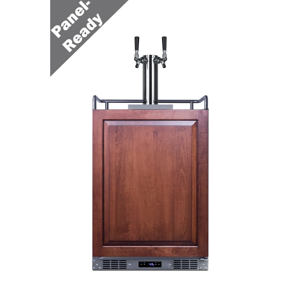 162-SBC682PNRTWIN 24" Kegerator Beer Dispenser w/ (2) Keg Capacity - (1) Column, Panel Ready...